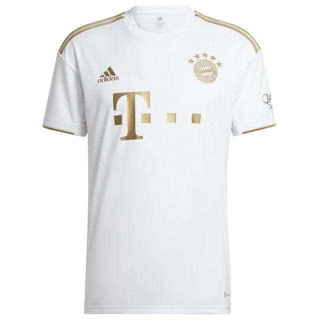 Camisa Bayer de Munchen II 22/23 - Adidas Torcedor Masculina - Branco e Dourado