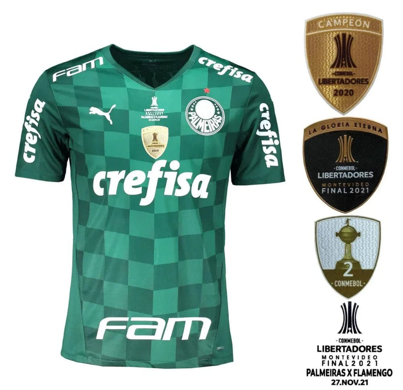 Camisa Palmeiras I 21/21 Final Montevideo 2021 com todos Patchs - Puma Torcedr Masculina