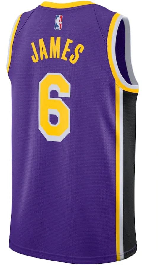 Regata Los Angeles Lakers LeBron James 2122 Nº6 - Torcedor - Masculina -Roxo e Amareloo