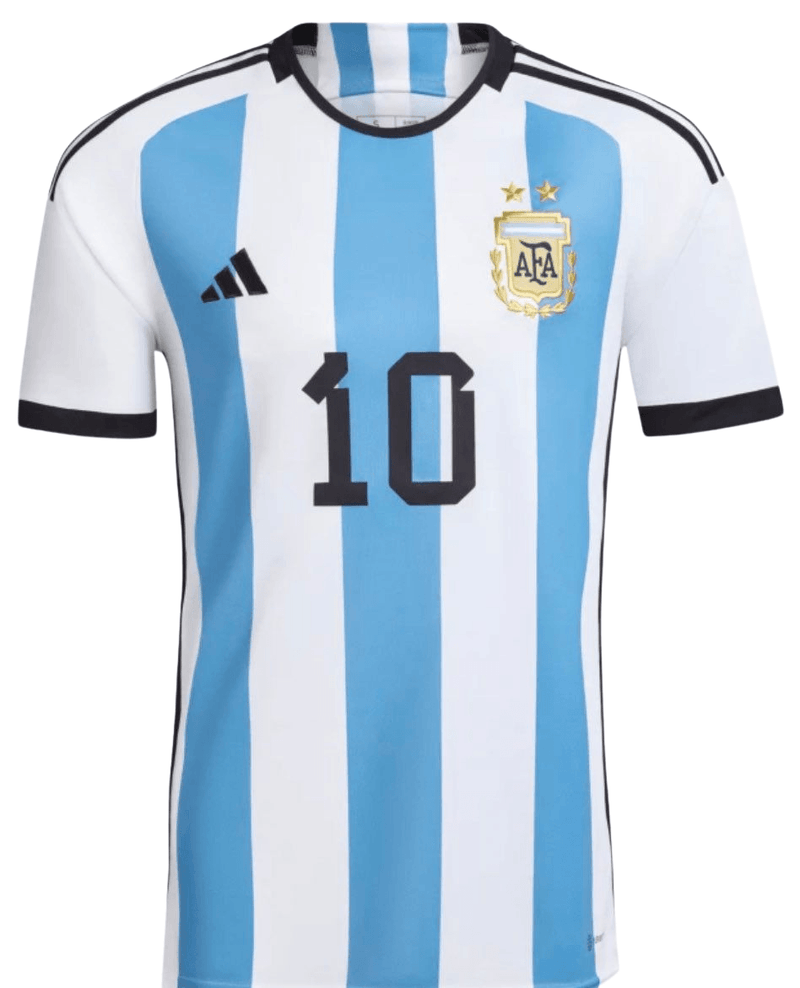 Camisa Argentina Copa do Mundo I 22/23 - Adidas Torcedor Masculina Personalizada MESSI N° 10