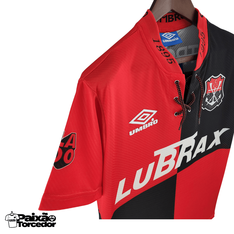 Camisa Flamengo Retro 1994 Centenário - Umbro Torcedor Masculina - Preto e Vermelho