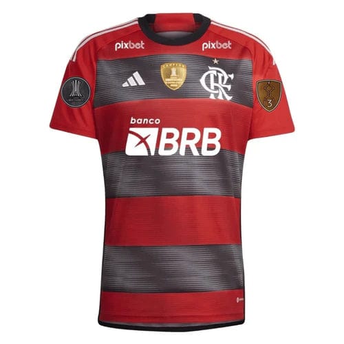 Camisa Flamengo Home 23/24 - Adidas Torcedor FEMININA - Todos os Patrocinios - Patches Campeão da Libertadores 2023