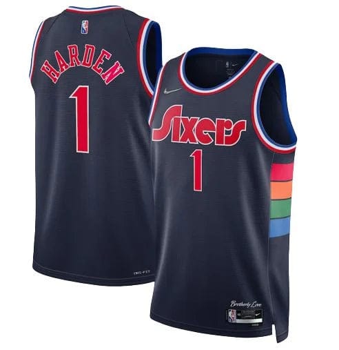 Regata Philadelphia 76ers City Edition James Harden Nº1 Torcedor Masculino Azul