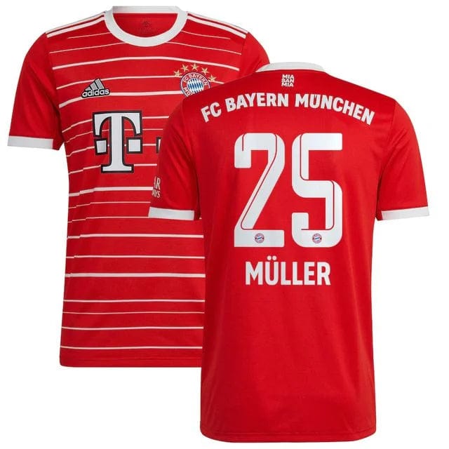 Camisa Bayern München I 22/23 -Adidas Torcedor Masculina Personalizada MULLER N° 25