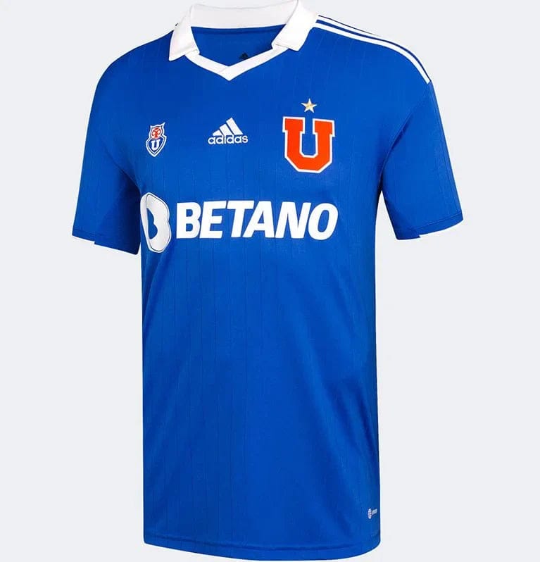 Camisa Universidad de Chile Home 2223 - Personalizada - Masculina - Torcedor - Azul e Branco