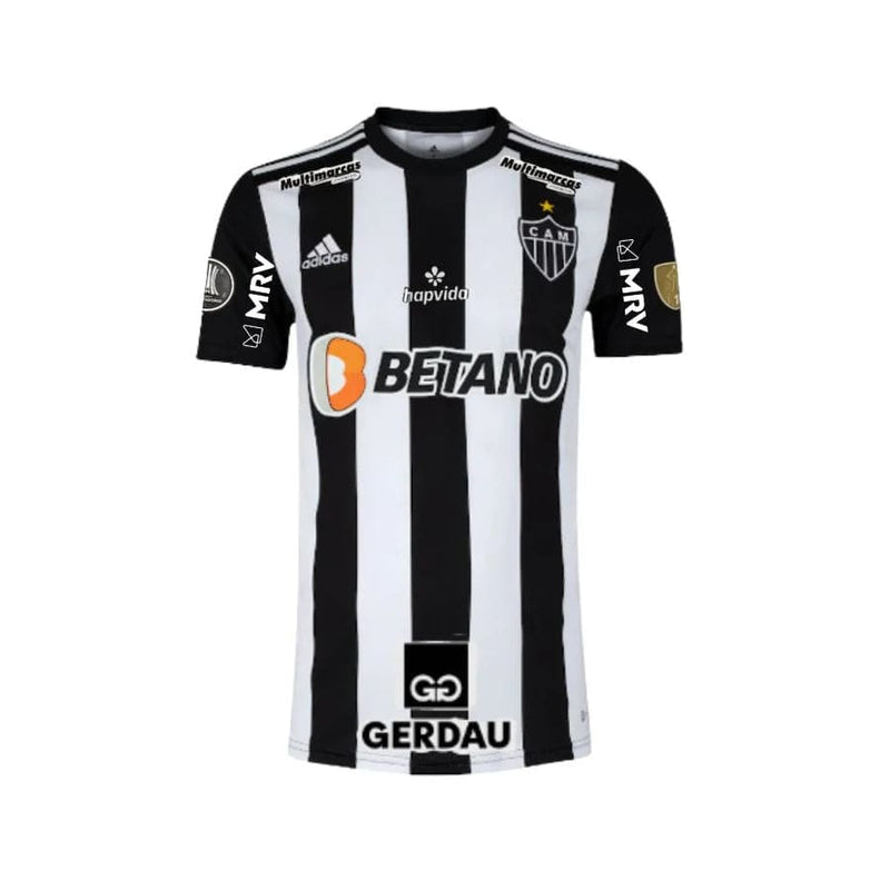 Camisa Atlético Mineiro I 22/23 Libertadores 2022 Com Todos Patchs - Adidas Torcedor Masculino - Preto e Branco