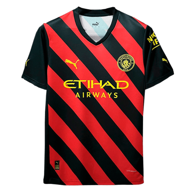 Camisa Manchester City II 22/23 Puma Torcedor Masculina - Vermelho e Preto