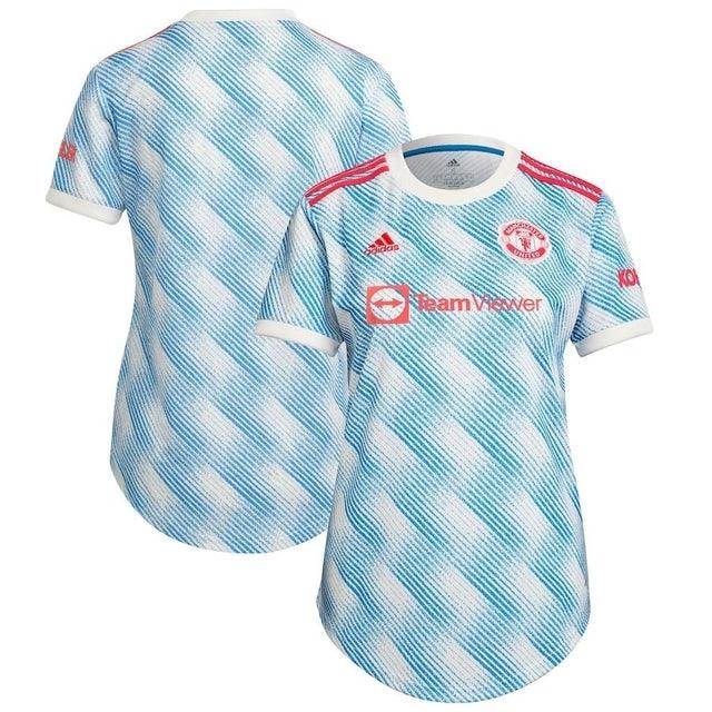 Camisa Manchester United II 21/22 - Adidas Torcedor Feminina - Azul e Branco