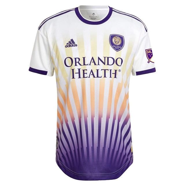 Camisa Orlando City II 22/23 - Adidas Torcedor Masculina - Branco, Roxo e Amarelo