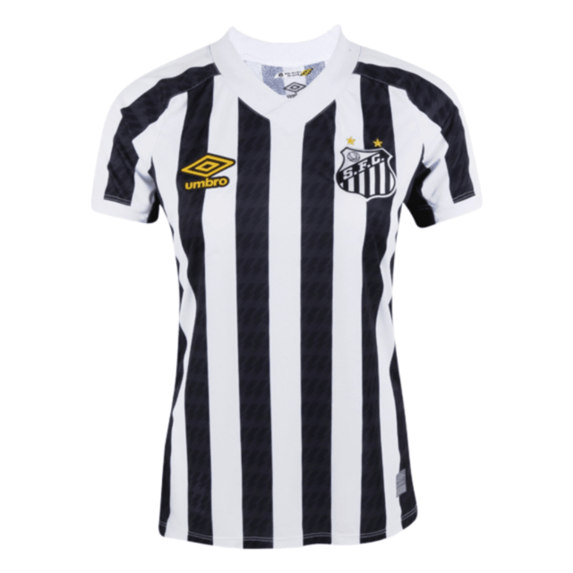 Camisa Santos II 21/22 - Umbro Torcedor Feminina - Branca e Preta