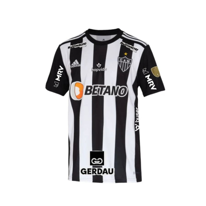 Camisa Atlético Mineiro I 22/23 Libertadores 2022 Com Todos Patchs - Adidas Torcedor Masculino - Preto e Branco