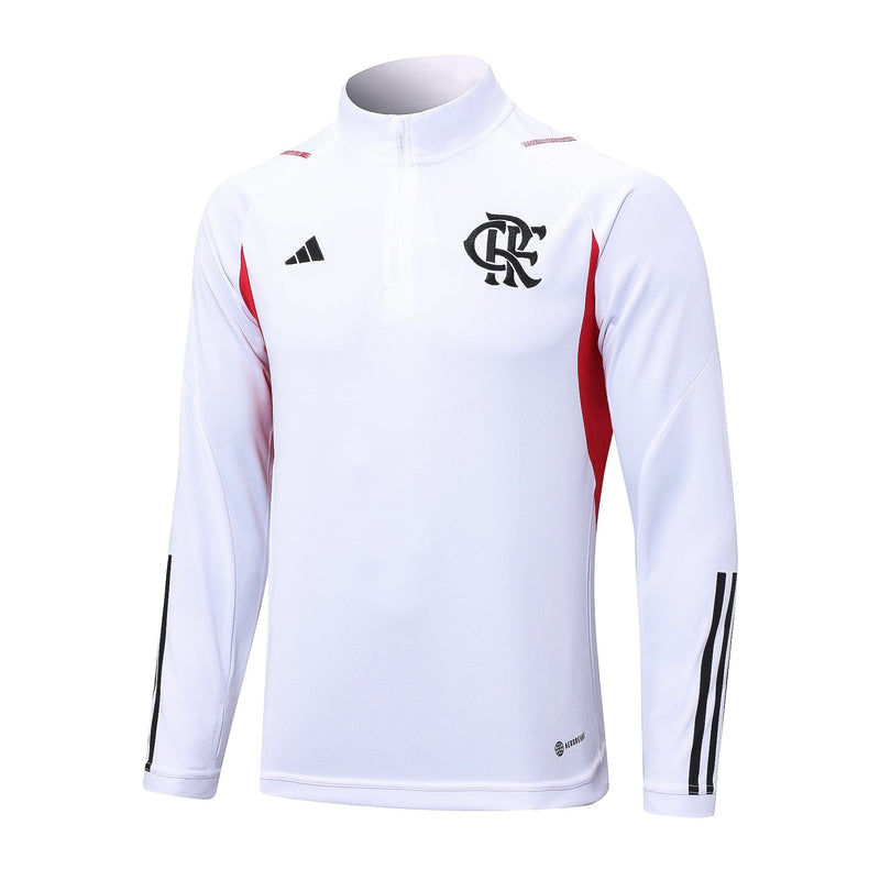 Agasalho de Viagem Flamengo Branco  23/24 Masculino - Camisa de frio Flamengo