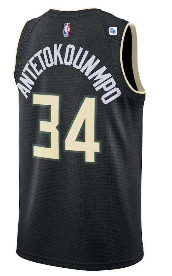 Regata Milwaukee Bucks Giannis Antetokounmpo 20/21 Nº34 - Torcedor Masculina - Preto e Verde - Frete Gratis