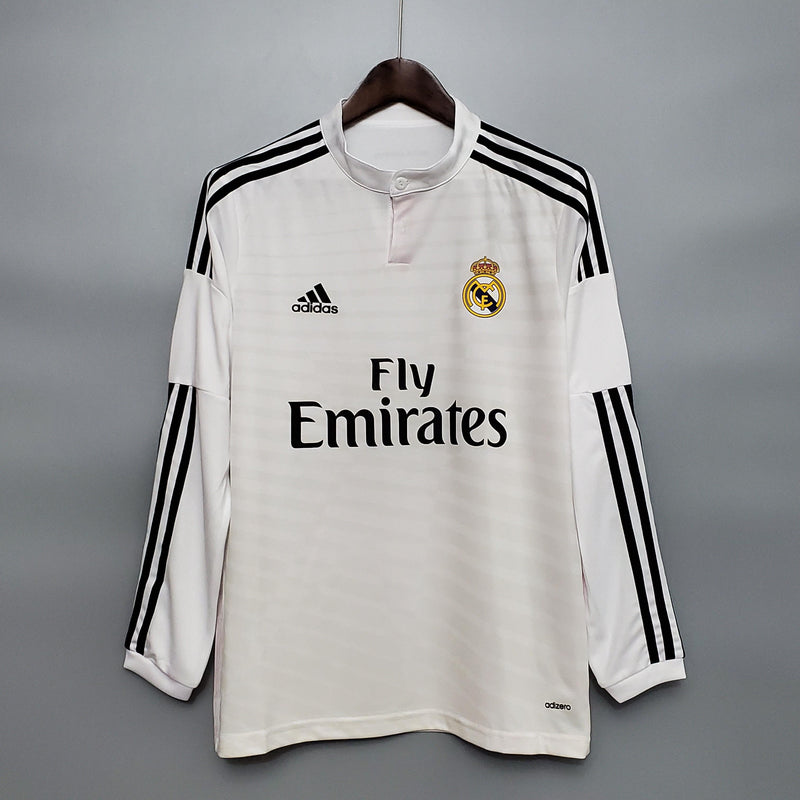 Camisa Real Madrid Retro 14/15 Manga Longa - Adidas Torcedor Masculina Branca